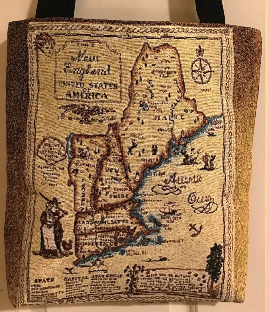 New England Map Tapestry Bag