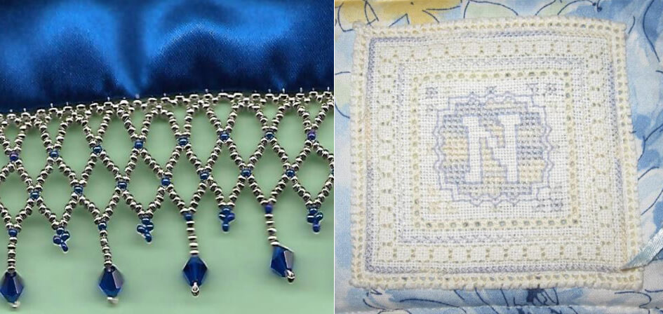 New Petite Projects: Nan's Sampler Needle case and Beaded Edge Technique