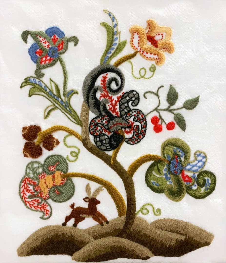 Announcing Judy Jeroy's retirement from teaching the ICC: Jacobean Crewel  Embroidery