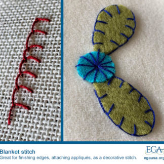 Blanket stitch: A decorative stitch that's great for finishing edges and attaching appliqués