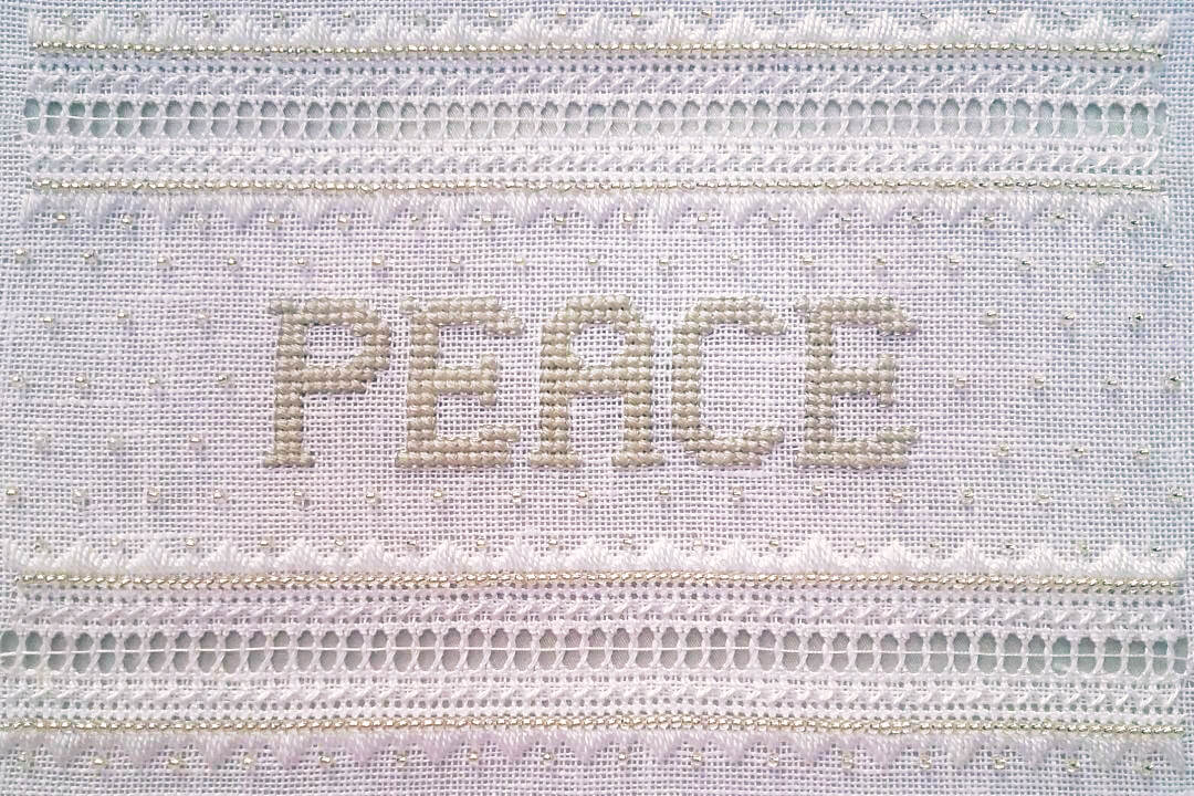 WSM4 - Peace, Whitework and Beads by Kim Sanders