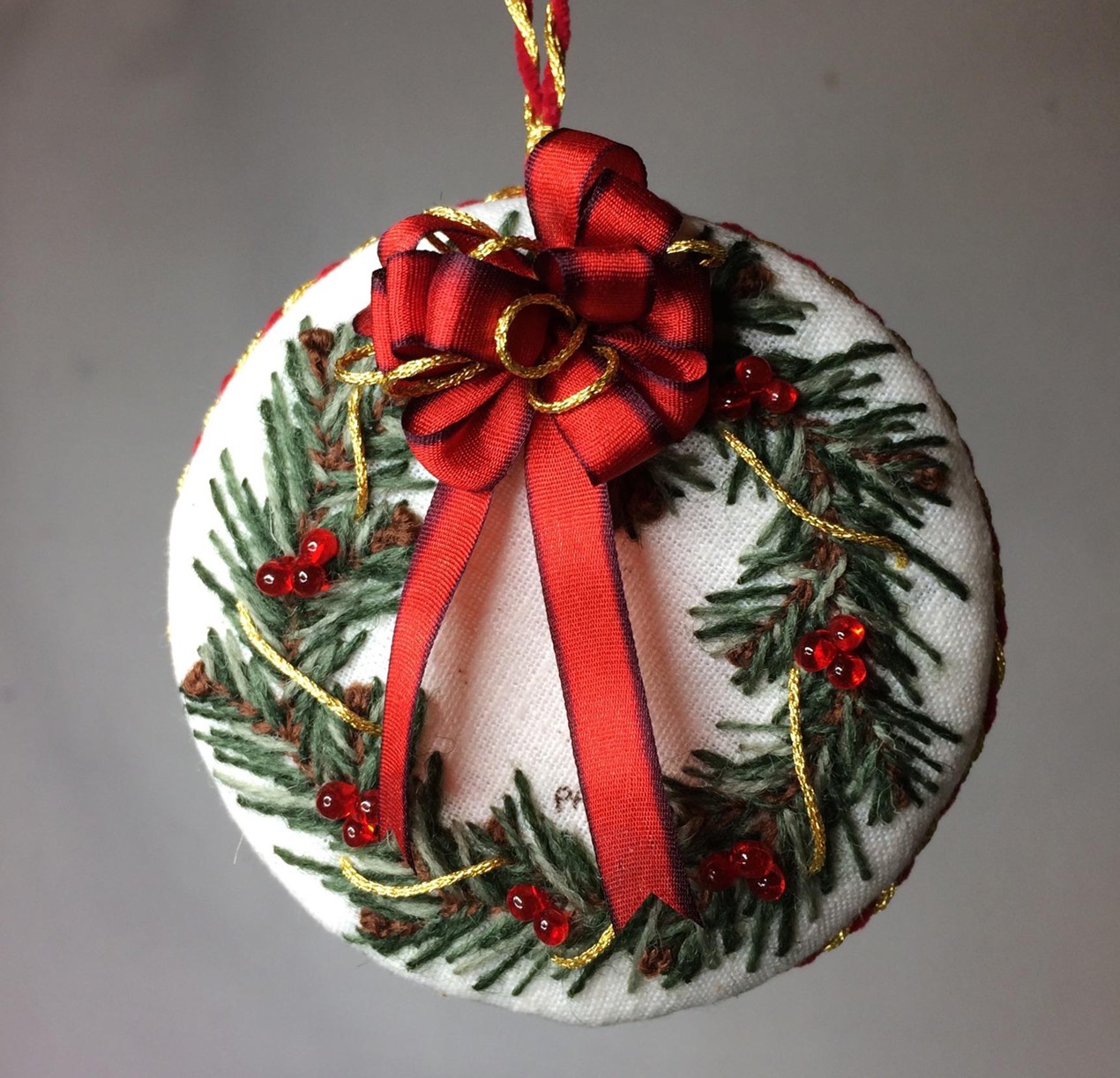 Free Embroidery Ornament Project: A Crewel Wreath Chart