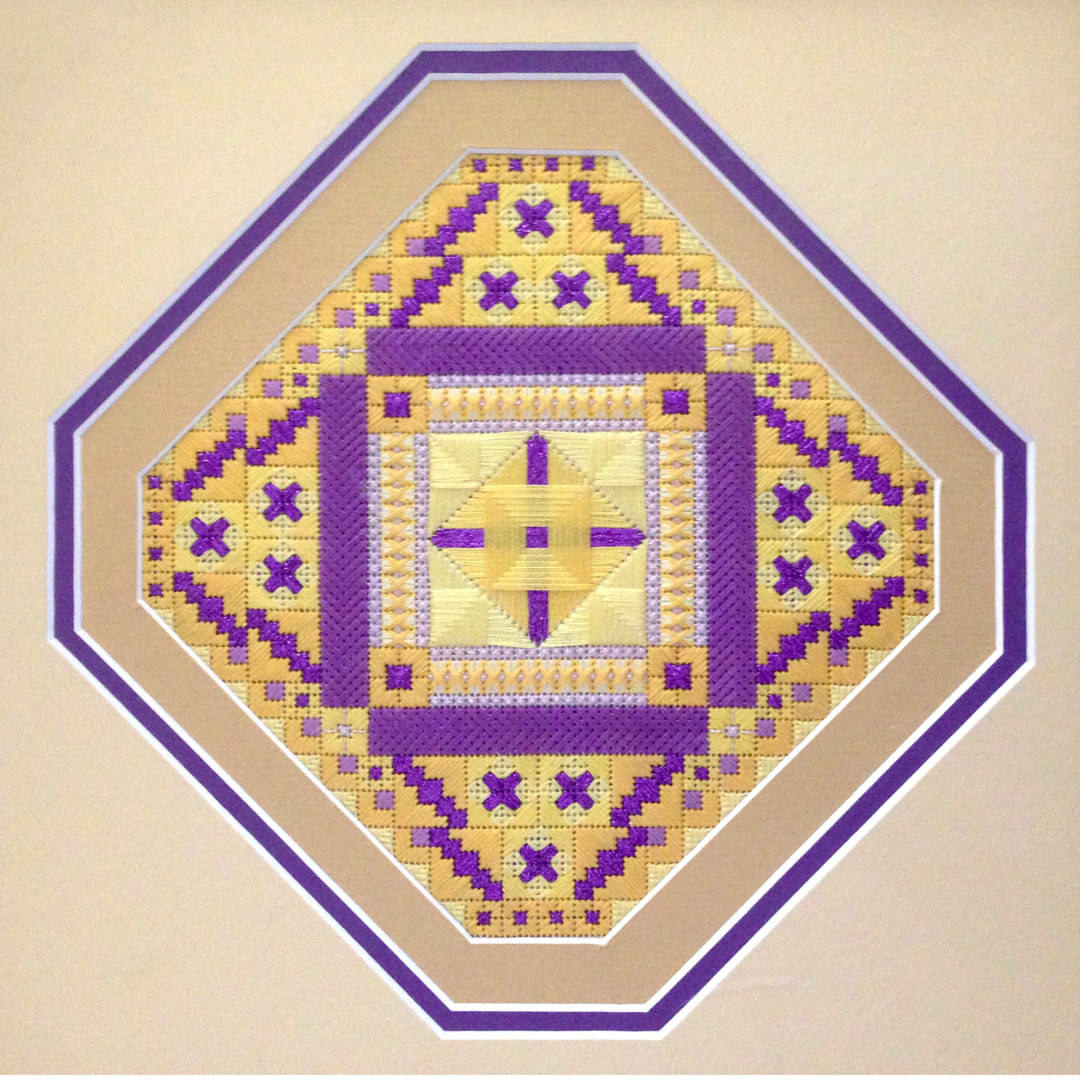 Mexican Tile in Alternate Colorway: Purple and Gold