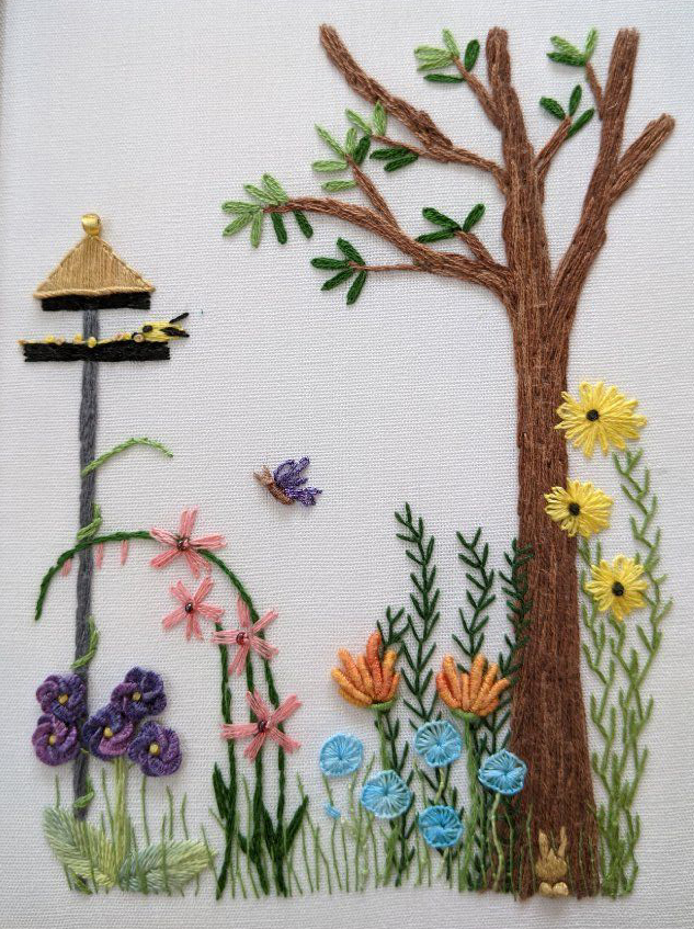 Stitch a whimsical Surface Embroidery Design in our new online class Lazy Summer Day