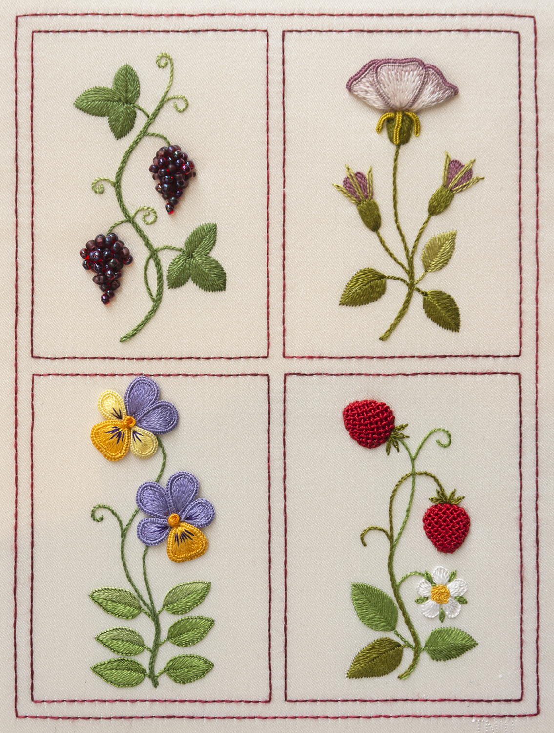 Shakespeare’s Flowers: Sampler One: Sweet Briar, Grapevine, Heartsease and Strawberries – 2 day class