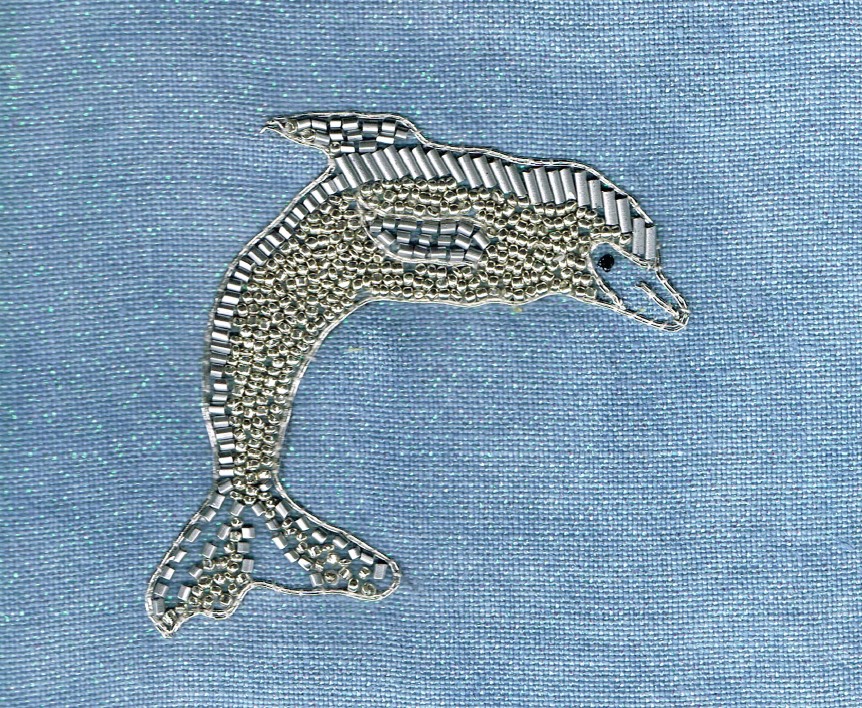 August 2022 Stitch-a-long: Stitch a Silk and Metal Beaded Dolphin
