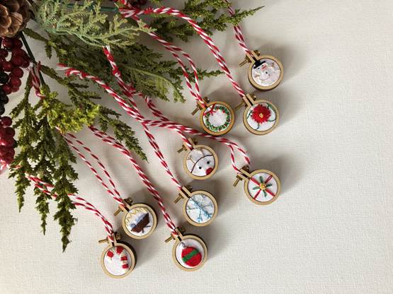 mini hoop ornaments