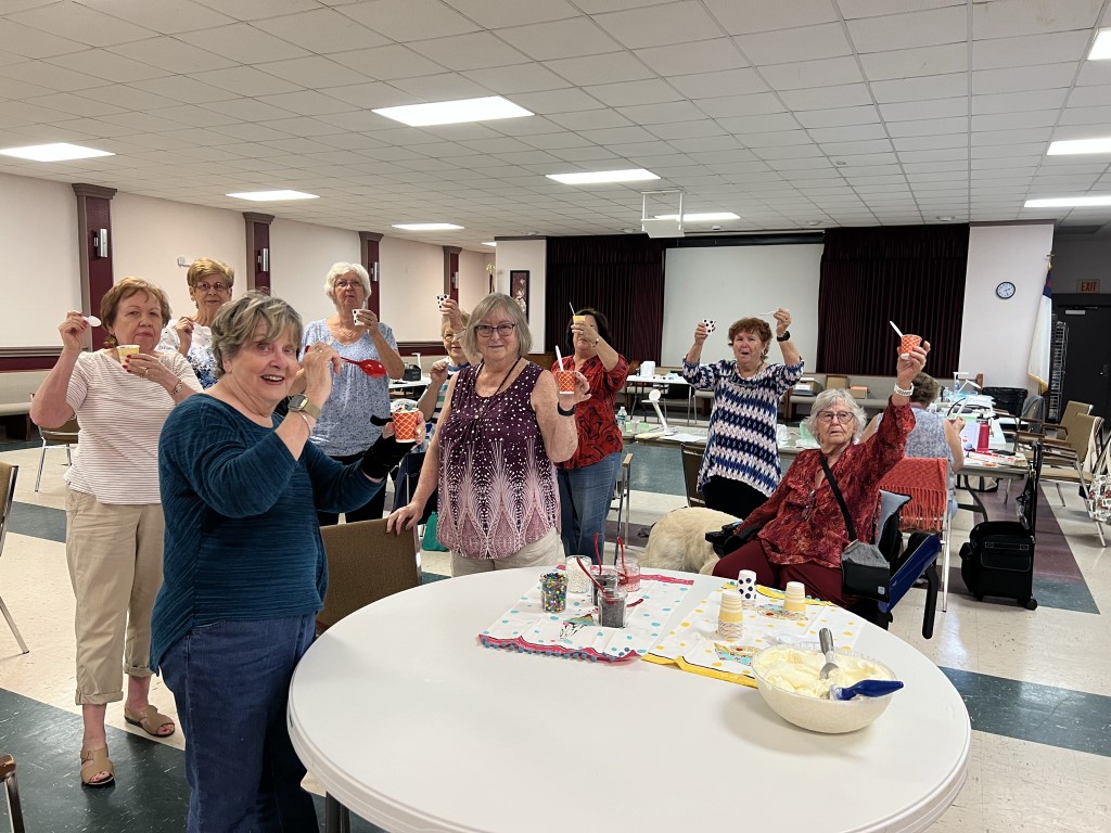 Chapter News: Indian River Chapter and Suwannee Stitchers Chapter's Beading Class with Cindy Hambrick, Ice Cream and a Rocket Launch