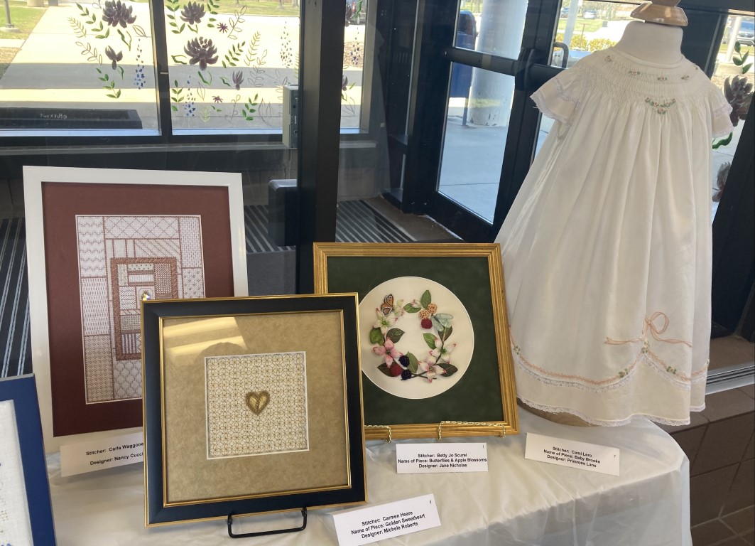 Chapter News: Town & Country Chapter participates in 'Women in Arts' exhibit, Constellation Chapter's Library Stitch-In