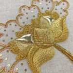 Goldwork Peony - Detail