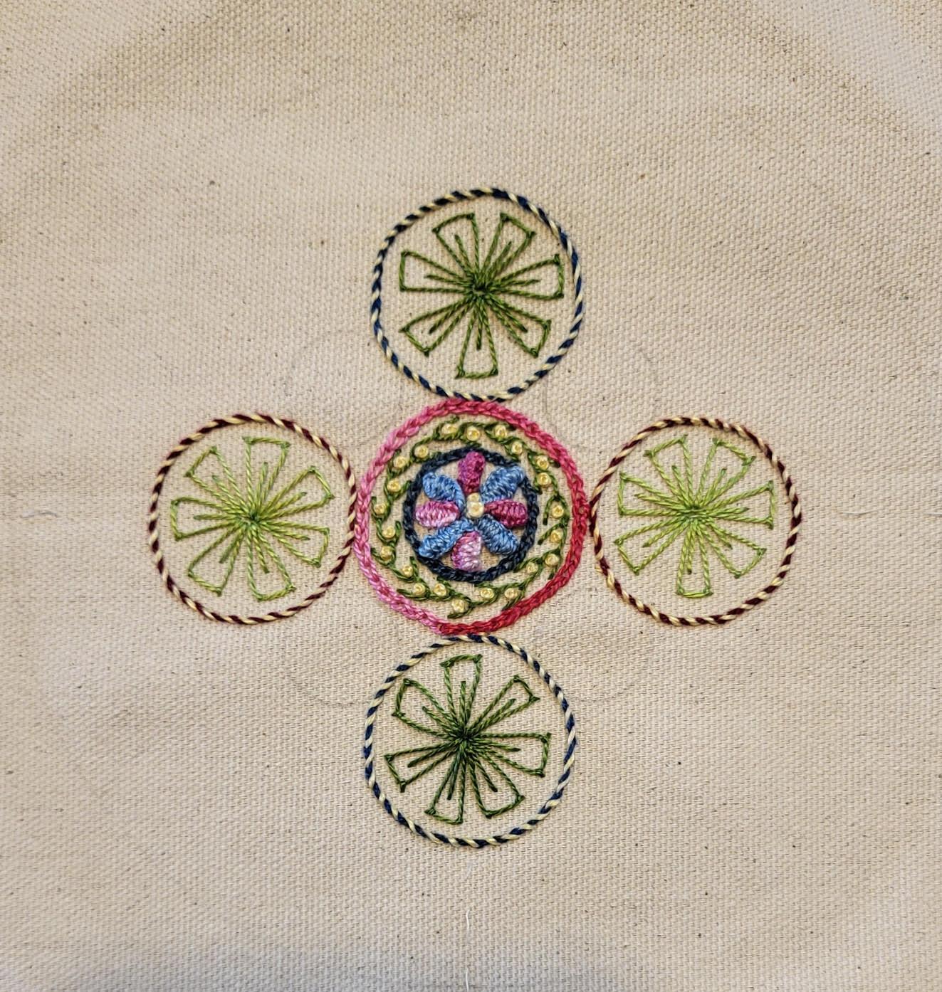 Lesson Two Progress | Embroiderers’ Guild of America