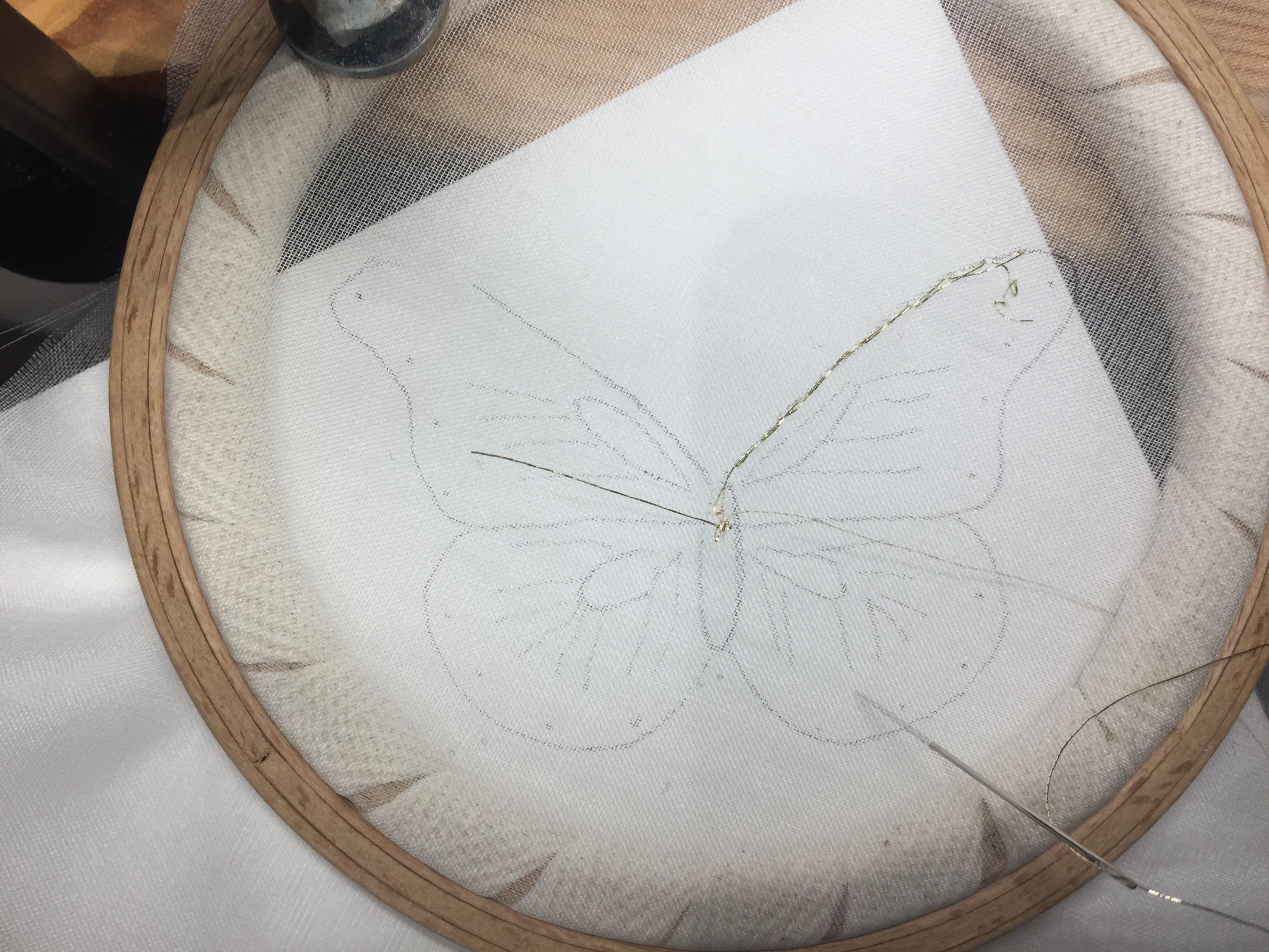 Stem Stitch with Single Strand